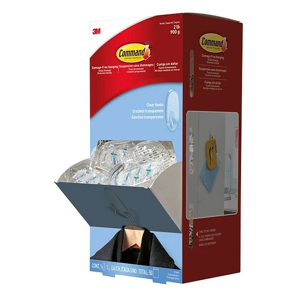 Command™ Cabinet Packs Command™ Clear Medium Hooks Cabinet Pack, 50/Pack 3 Command™ Cabinet Packs Command™ Clear Medium Hooks Cabinet Pack, 50/Pack