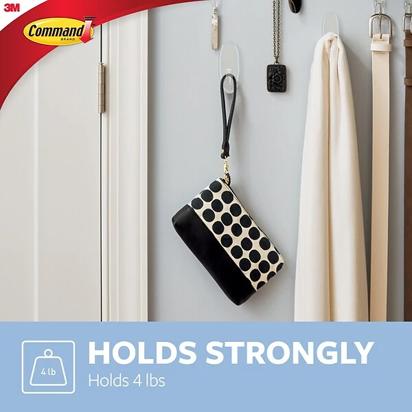 Command™ Clear Hooks Command™ Large Clear Hook With Clear Strips, 1/Pack 4 Command™ Clear Hooks Command™ Large Clear Hook With Clear Strips, 1/Pack - Image 2