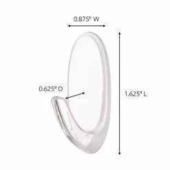 Command™ Clear Hooks Command™ Medium Hooks, Clear, 2/Pack (17091CLR-ES)