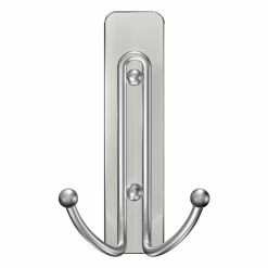 Hooks & Hanging Strips Command™ Large Double Bath Hook, Satin Nickel, 1 Hook, 1 Large Water-Resistant Strip/Pack (BATH36-SN-ES)