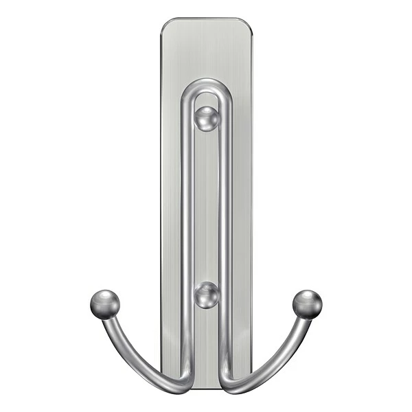 Hooks & Hanging Strips Command™ Large Double Bath Hook, Satin Nickel, 1 Hook, 1 Large Water-Resistant Strip/Pack (BATH36-SN-ES) 3 Hooks & Hanging Strips Command™ Large Double Bath Hook, Satin Nickel, 1 Hook, 1 Large Water-Resistant Strip/Pack (BATH36-SN-ES)