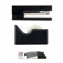 Office & Desk Supply Kits JAM Paper® Office & Desk Sets, (1) Tape Dispenser (1) Stapler (1) Pack Of Staples, Black, 2/pack