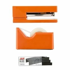 Office & Desk Supply Kits JAM Paper® Office & Desk Sets, (1) Tape Dispenser (1) Stapler (1) Pack Of Staples, Orange And Black, 3/pack
