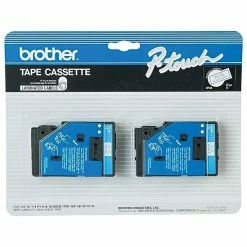 Brother Label Maker Tapes Brother TC22 Label Maker Tapes, 1/2"W, Blue On White, 2/Pack