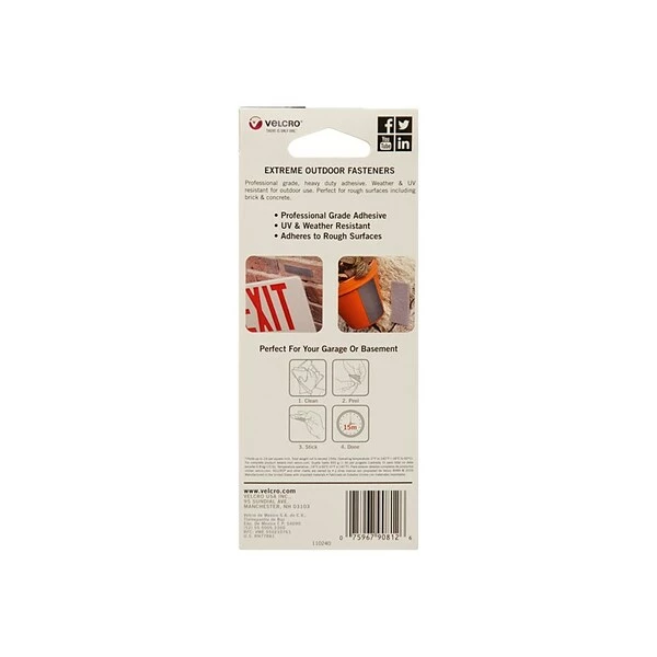 Hook And Loop Fasteners Velcro® Brand Industrial Strength Extreme 1" X 4" Hook & Loop Fastener Strips, Titanium, 10/Pack (90812) 3 Hook And Loop Fasteners Velcro® Brand Industrial Strength Extreme 1" X 4" Hook & Loop Fastener Strips, Titanium, 10/Pack (90812)