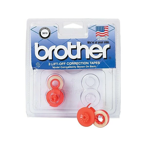 Brother White Correction Tapes, 2/Pack (3010) 2 Brother White Correction Tapes, 2/Pack (3010)