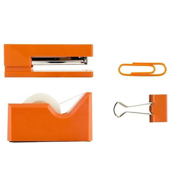 Clip And Fastener Bundle JAM Paper Office Starter Kit, Orange, Stapler, Tape Dispenser, Paper Clips & Binder Clips, 4/Pack (338756or) 2 Clip And Fastener Bundle JAM Paper Office Starter Kit, Orange, Stapler, Tape Dispenser, Paper Clips & Binder Clips, 4/Pack (338756or)