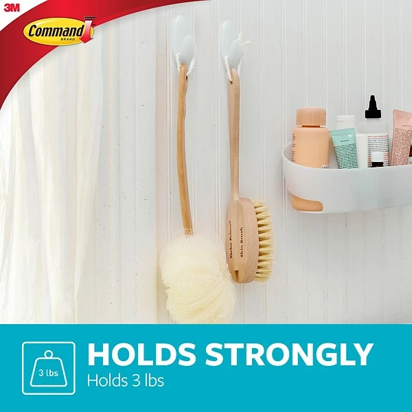 Hooks & Hanging Strips Command™ Medium Bath Hooks Value Pack, White, 6 Hooks (BATH18-6ES) 4 Hooks & Hanging Strips Command™ Medium Bath Hooks Value Pack, White, 6 Hooks (BATH18-6ES) - Image 2