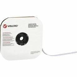 The Packaging Wholesalers Hook And Loop Fasteners Velcro 0.75" X 900" Sticky Back Hook Fastener, White, Each (HLVEL111W)