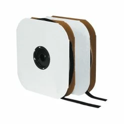 The Packaging Wholesalers Hook And Loop Fasteners Velcro 1" X 900" Sticky Back Loop Fastener, Black, Each (HLVEL134B)