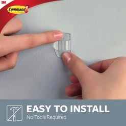 Command™ Cord Clips With Clear Adhesive Command™ Round Cord Clips, Clear, 4 Clips (17017CLR) -Bankers Box shop sp52322639 s7