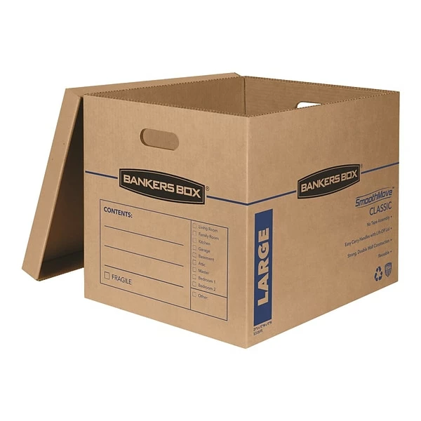 Bankers Box® File Storage Bankers Box Smoothmove Classic Moving Boxes, Kraft/Blue, 2/Pack (7718203) 4 Bankers Box® File Storage Bankers Box Smoothmove Classic Moving Boxes, Kraft/Blue, 2/Pack (7718203) - Image 2