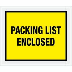 Packing List Envelopes Tape Logic® "Packing List Enclosed" Envelopes, 10" X 12", Yellow, 500/Case (PL428)