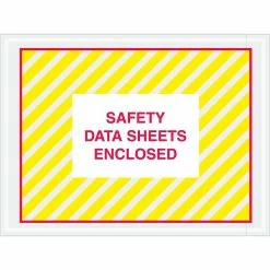 Packing List Envelopes Tape Logic® SDS Envelopes, "Safety Data Sheets Enclosed", 4 1/2" X 6", Printed Clear, 1000/Case (PL498)