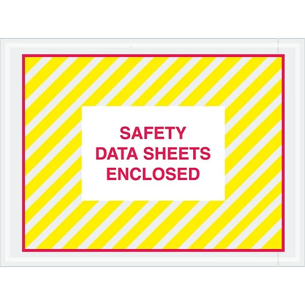 Packing List Envelopes Tape Logic® SDS Envelopes, "Safety Data Sheets Enclosed", 4 1/2" X 6", Printed Clear, 1000/Case (PL498) 3 Packing List Envelopes Tape Logic® SDS Envelopes, "Safety Data Sheets Enclosed", 4 1/2" X 6", Printed Clear, 1000/Case (PL498)