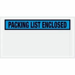 Packing List Envelopes Tape Logic® "Packing List Enclosed" Envelopes, 5 1/2" X 10", Blue, 1000/Case (PL431)