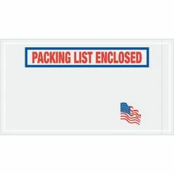 Packing List Envelopes Tape Logic® "Packing List Enclosed" Envelopes, 5 1/2" X 10" U.S.A. Flag, Red/White/Blue, 1000/Case (PL512)