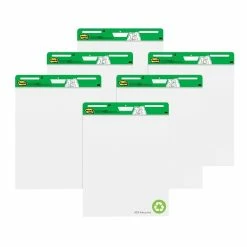 Post-it® Self-Stick Easel Pad Flip Charts Post-it® Super Sticky Recycled Easel Pad, 25" X 30", White, 30 Sheets/Pad, 6 Pads/Pack (559RP-VAD6) -Bankers Box shop sp67871503 s7