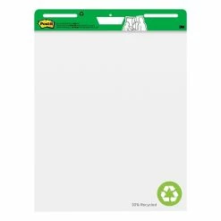 Post-it® Self-Stick Easel Pad Flip Charts Post-it® Super Sticky Recycled Easel Pad, 25" X 30", White, 30 Sheets/Pad, 6 Pads/Pack (559RP-VAD6) -Bankers Box shop sp67871504 s7
