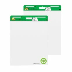 Post-it® Self-Stick Easel Pad Flip Charts Post-it® Super Sticky Recycled Easel Pad, 25" X 30", White, 30 Sheets/Pad, 2 Pads/Pack (559-RP) -Bankers Box shop sp67872202 s7