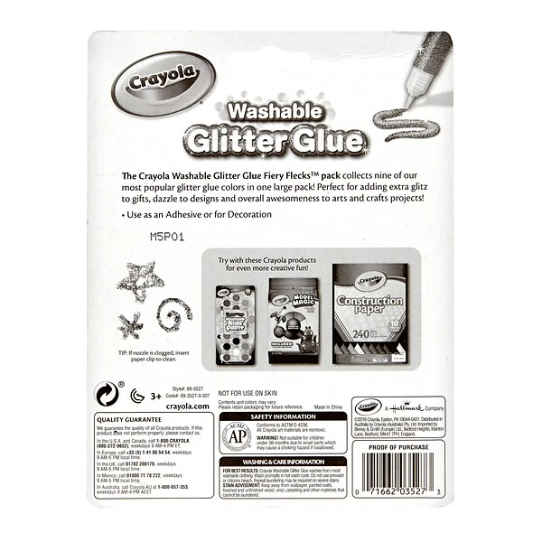 Glue & Glue Sticks Crayola Glitter WashableRemovable Craft Glue, 0.35 Oz., White (69-3527) 6 Glue & Glue Sticks Crayola Glitter WashableRemovable Craft Glue, 0.35 Oz., White (69-3527) - Image 4