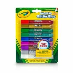 Glue & Glue Sticks Crayola Glitter WashableRemovable Craft Glue, 0.35 Oz., White (69-3527)