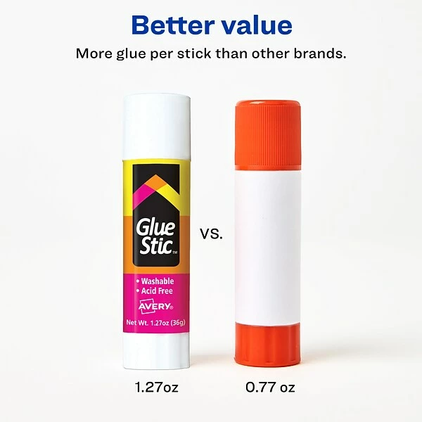 Avery Glue Stic Glue Sticks, 1.27 Oz., White, 6/Pack (98073) 8 Avery Glue Stic Glue Sticks, 1.27 Oz., White, 6/Pack (98073) - Image 6