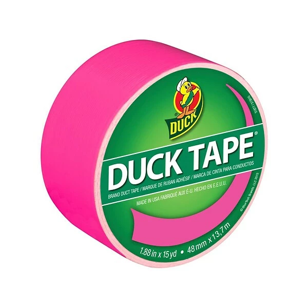 Duck Heavy Duty Duct Tapes, 1.88" X 15 Yds., Neon Pink/Green/Orange, 3 Rolls/Pack (DUCKNEON3PK-STP) 3 Duck Heavy Duty Duct Tapes, 1.88" X 15 Yds., Neon Pink/Green/Orange, 3 Rolls/Pack (DUCKNEON3PK-STP)