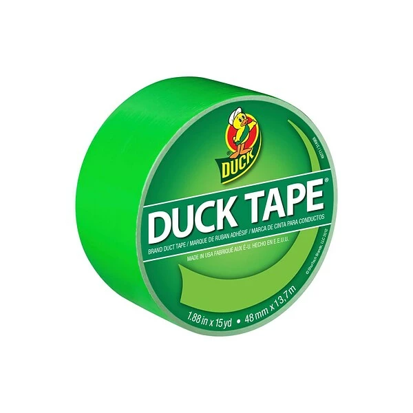 Duck Heavy Duty Duct Tapes, 1.88" X 15 Yds., Neon Pink/Green/Orange, 3 Rolls/Pack (DUCKNEON3PK-STP) 4 Duck Heavy Duty Duct Tapes, 1.88" X 15 Yds., Neon Pink/Green/Orange, 3 Rolls/Pack (DUCKNEON3PK-STP) - Image 2