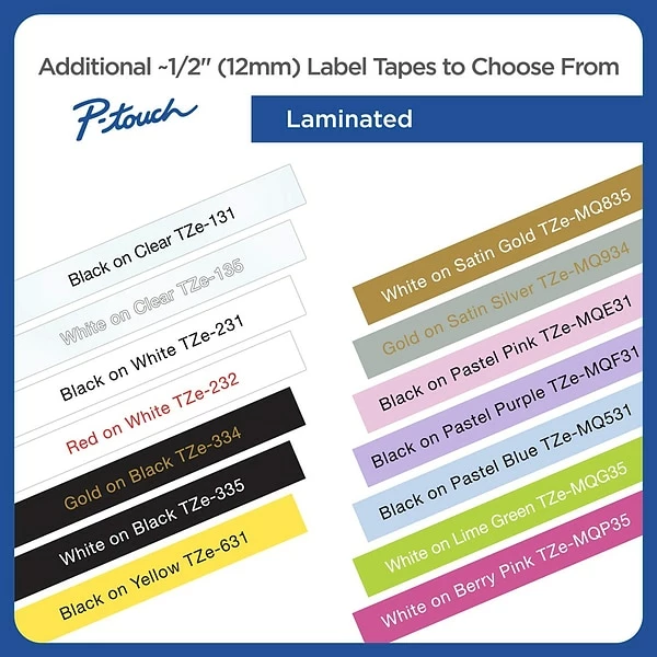 Brother Label Maker Tapes Brother Genuine P-touch TZe-231 Laminated Label Maker Tape, 1/2" W, Black On White, 2/Pack 3 Brother Label Maker Tapes Brother Genuine P-touch TZe-231 Laminated Label Maker Tape, 1/2" W, Black On White, 2/Pack - Image 2