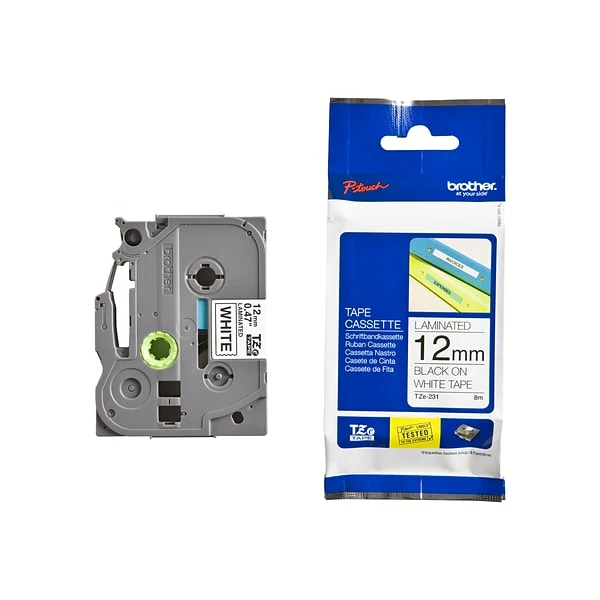 Brother Label Maker Tapes Brother P-Touch TZe-231 Label Maker Tape, 1/2"W, Black On White, 4/Pack (TZE231 4PKB) 4 Brother Label Maker Tapes Brother P-Touch TZe-231 Label Maker Tape, 1/2"W, Black On White, 4/Pack (TZE231 4PKB) - Image 2